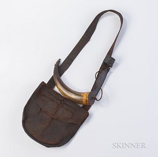 Leather Shot Bag and Powder Horn
