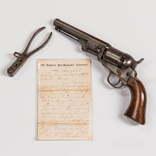 Colt Model 1849 Pocket Revolver and Mold Identified to Arthur Cline, 1st New Hampshire Volunteer Infantry