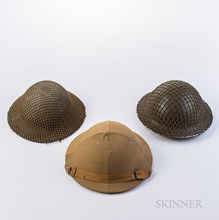Three British WWII Helmets