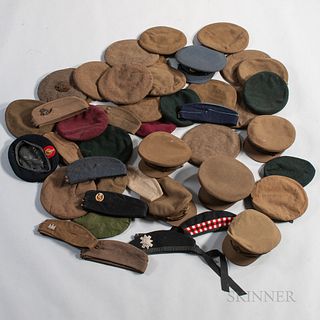Group of British and Commonwealth Berets, Tams, Side Caps, and Visor Caps
