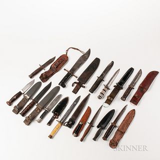 Group of Fighting and Hunting Knives