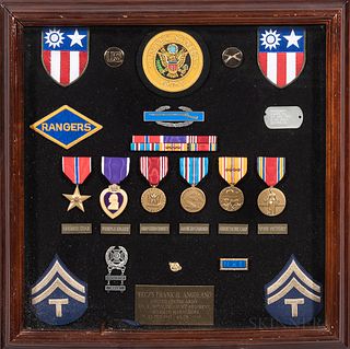 Identified Merrill's Marauders Framed Medal Display