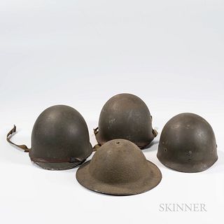 Three U.S. Helmets and Liners