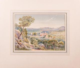 Thomas Leeson Rowbotham (Irish, 1783-1853) Castle of Biomes, Watercolor,