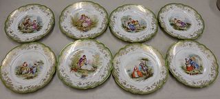 SEVRES. Set of 8 Cabinet Porcelain Plates.
