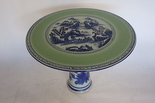 Vintage Blue And Celadon Asian Style Center Table
