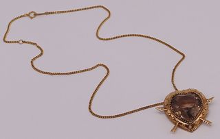 JEWELRY. 14kt Gold Pendant and 18kt Gold Chain.