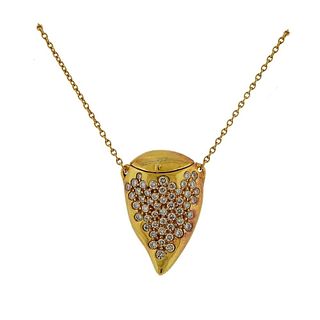 Tiffany &amp; Co Peretti 18k Gold Diamond Pendant Necklace 