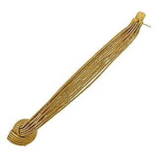 Eleven Strand Gold Woven Bracelet