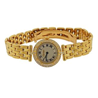 Cartier Panthere 18k Gold Diamond Watch 