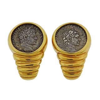 18K Gold Coin Earrings