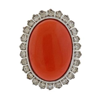 10K Gold Diamond Coral Dome Ring