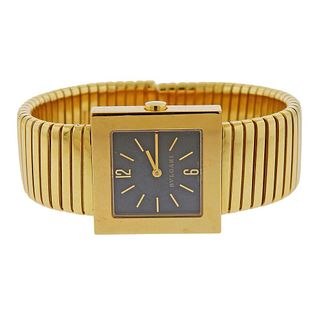 Bvlgari Bulgari Tubogas 18k Gold Watch Bracelet SQ272T