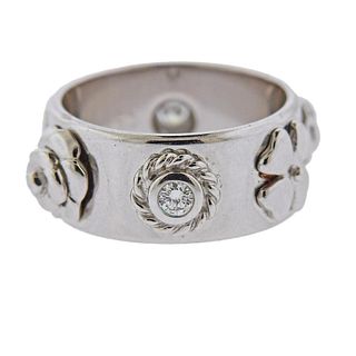 Chanel Camellia 18k Gold Diamond Band Ring