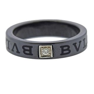 Bvlgari Bulgari Black Ceramic Diamond Band Ring