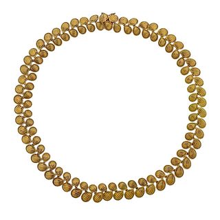 18K Gold Shell Motif Necklace 