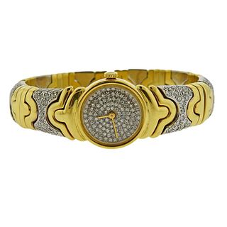 18k Gold Diamond Watch Bracelet 