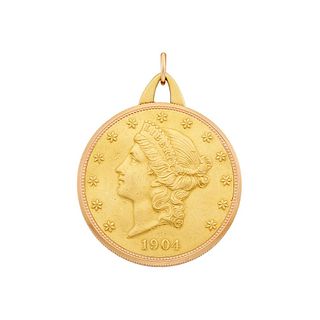 Corum 18k Gold 1904 20 Dollar Coin Watch Pendant 