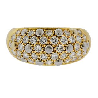 Cartier 18k Gold Diamond Dome Ring 