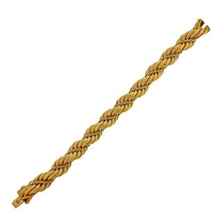 Tiffany &amp; Co 1960s 18k Gold Twist Bracelet 