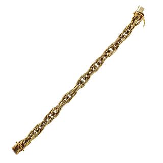 1960s 18k Gold Woven Link Bracelet 