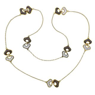 Marina B 18k Gold Mother of Pearl Diamond Long Necklace 