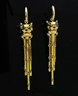 Cartier Panthere 18k Gold Diamond  Earrings
