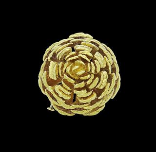 Tiffany & Co. 18k Yellow Gold Pine Cone Pin Brooch