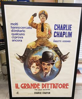 CHARLIE CHAPLIN 1960 ITALIAN POSTER