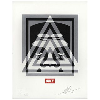 SHEPARD FAIREY, Pyramid top icon, Signed and dated 16, Serigraph 68 / 450, 12.9 x 10" (33 x 25.5 cm)