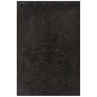 BEATRIZ ZAMORA, El negro #30, Signed and dated Mayo-1978 on back, Mixed technique on canvas, 59 x 39.3" (150 x 100 cm)
