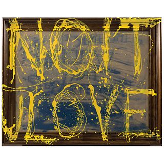 FERNANDO PENHOS ZAGA, NO IT / U LOVE, Signed and dated 2011, Mixed technique on paper, glass, and wood, 24 x 29.9" (61 x 76 cm), Certificate