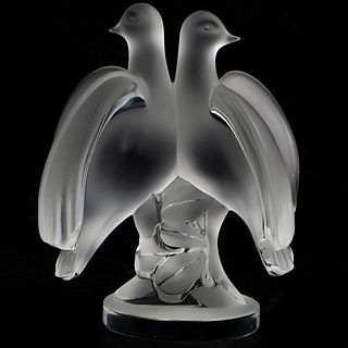 Lalique Crystal "Ariane Doves" Figurine