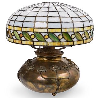 Tiffany Style Brass Lamp