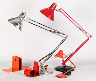 A Collection of Three Mid-Century Modern Desk Lamps, 20th Century,