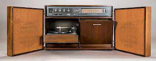 A Vintage G.E. Compact Stereo with Turntable and Speakers, 20th Century.