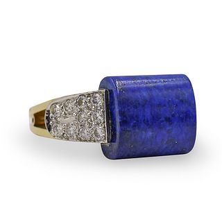 Vintage Cartier 18k Gold and Lapis Ring