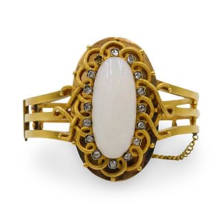 Antique 18k Gold and Opal Bracelet