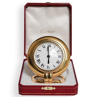 Vintage Cartier Gold Tone Desk Clock