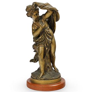 Antique 19th C. Bronze Girl Statue