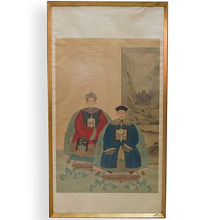 Large Chinese Ancestral Painting on Silk