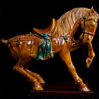 Chinese Sancai Glazed Terracotta Horse