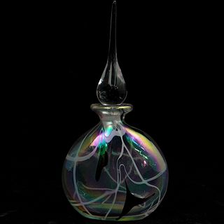 Painted iridescent Glass Perfume Bottle