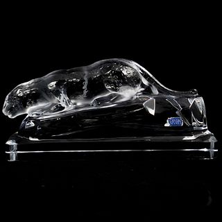 Sevres Crystal Leopard Statue