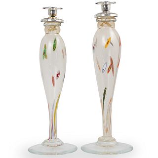 (2 Pc) Murano Glass Candle Holders