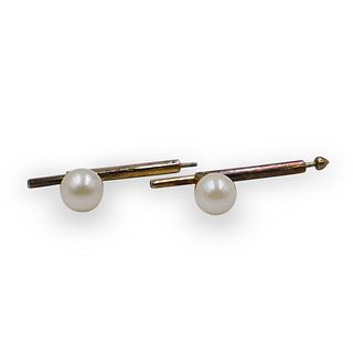 Pair Gold and Pearl Cufflinks