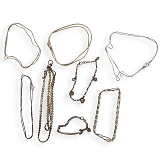 (8 Pc) Sterling Silver Necklaces