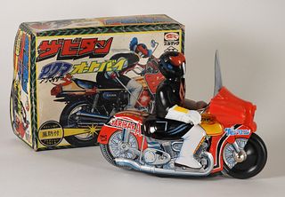 Bullmark Takatoku Zabitan Tin Robot Motorcycle Toy