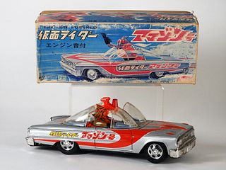 Japanese Aoshin Kamen Rider Tin Friction Car Toy