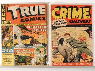 2PC Trojan Mag. Crime Smashers #1 & True Comics 30
